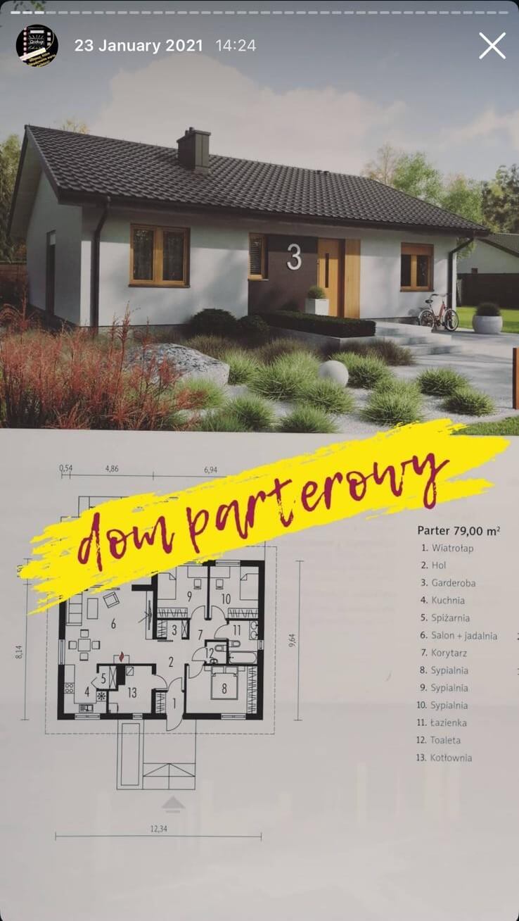 zrzut ekranu z relacji na Instagramie - pierwsza analiza projektów